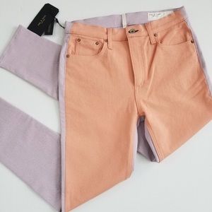 New RAG & BONE High Rise Skinny Jeans Two-Tone